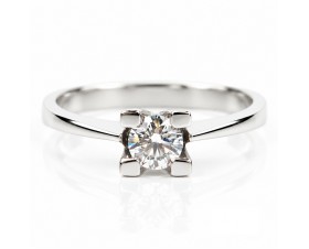 Класически Диамантен Годежен Пръстен 18K Бяло Злато Bloom Jewellery